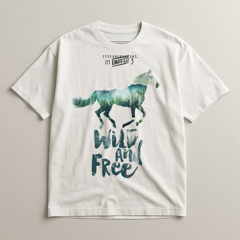 Wild and Free Horse Graphic Short Sleeve T-shirt