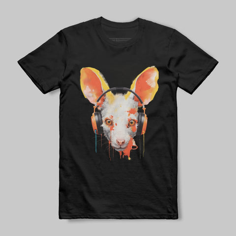 Vibrant Painted Animal with Headphones t-shirt