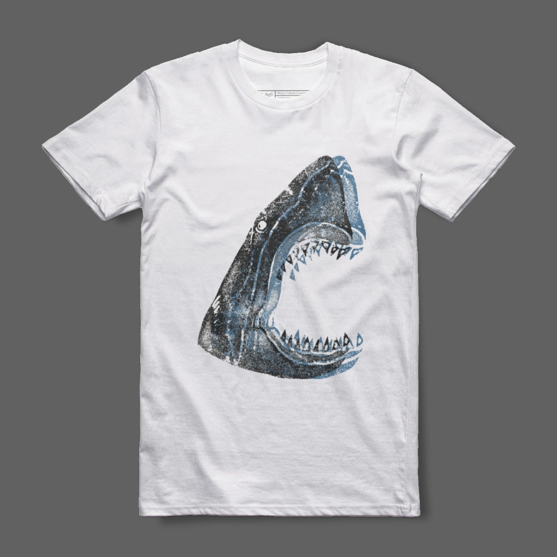 Fierce Shark Graphic White Men's T-Shirt