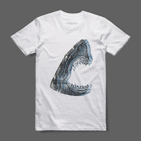 Fierce Shark Graphic White Men's T-Shirt