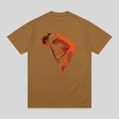 Dynamic red orange figure sketch artistic t-shirt product type