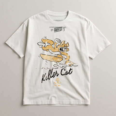 Killer Cat Graphic Print Shirt for Fashion Enthusiasts