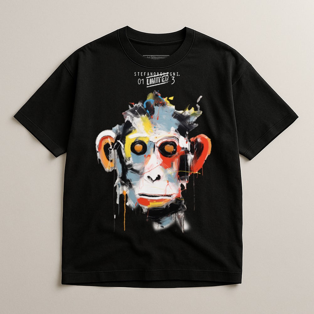 Colorful Abstract Monkey Face Design T-shirt