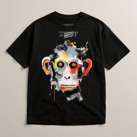Colorful Abstract Monkey Face Design T-shirt