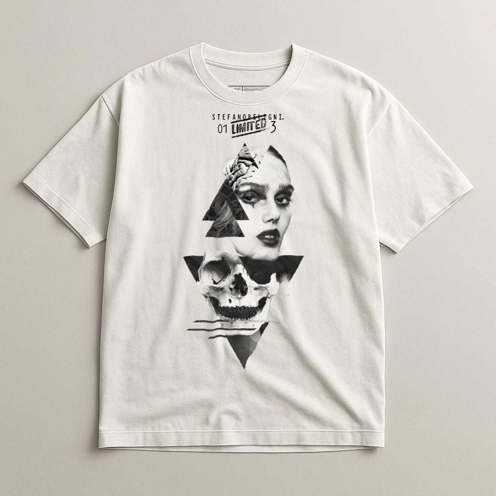 Limited Edition Art Design T-shirt with Bold Skull Print