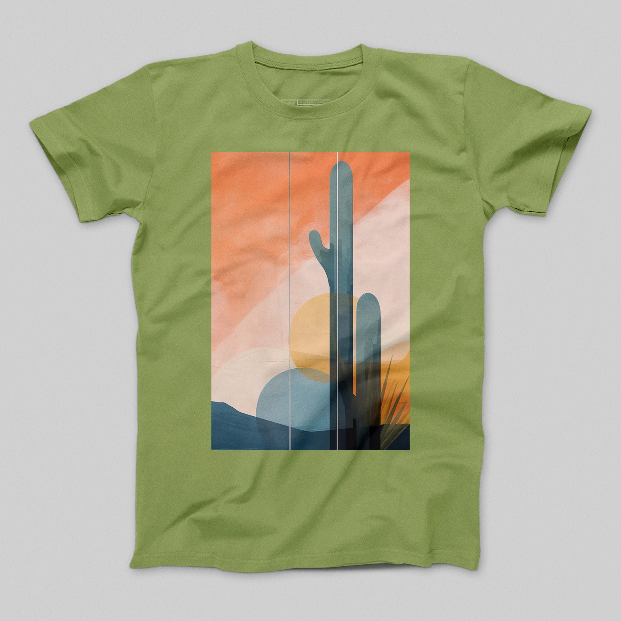 Desert Sunset Cactus Design Printed T-Shirt