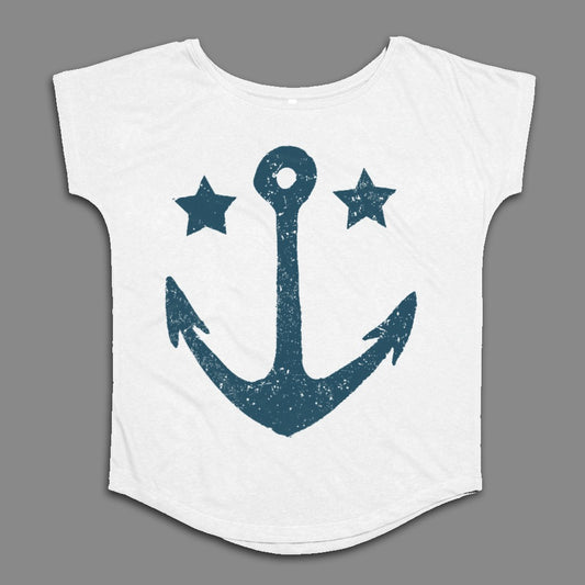 Nautical Anchor and Stars Design T-shirt