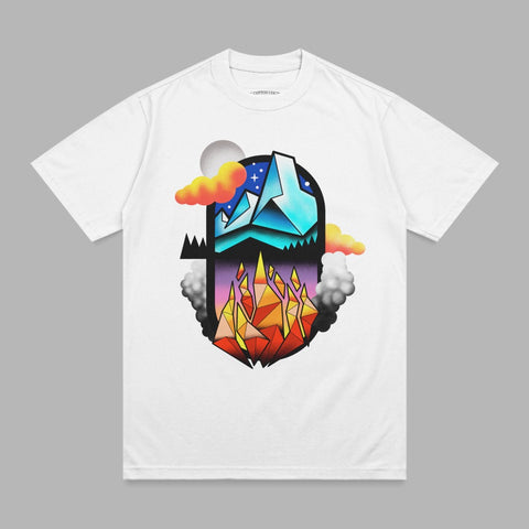Night Mountains Fire Smoke Stars Geometric product type