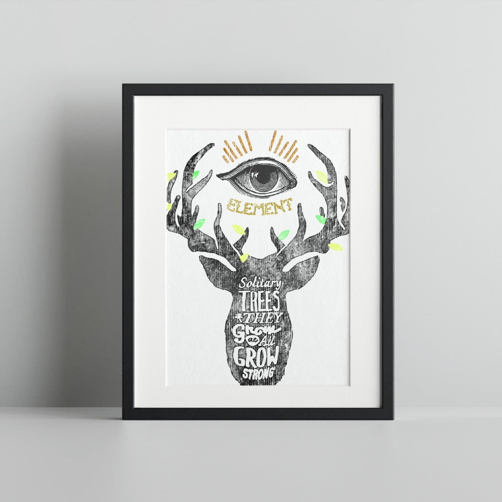 Solitary Trees Grow Strong Wall Art Print
