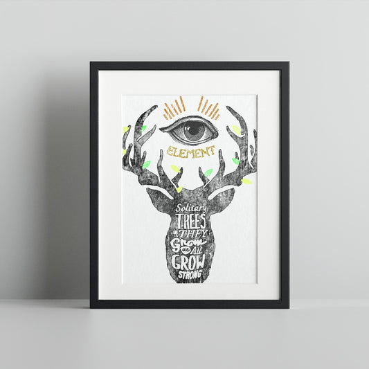 Solitary Trees Grow Strong Wall Art Print