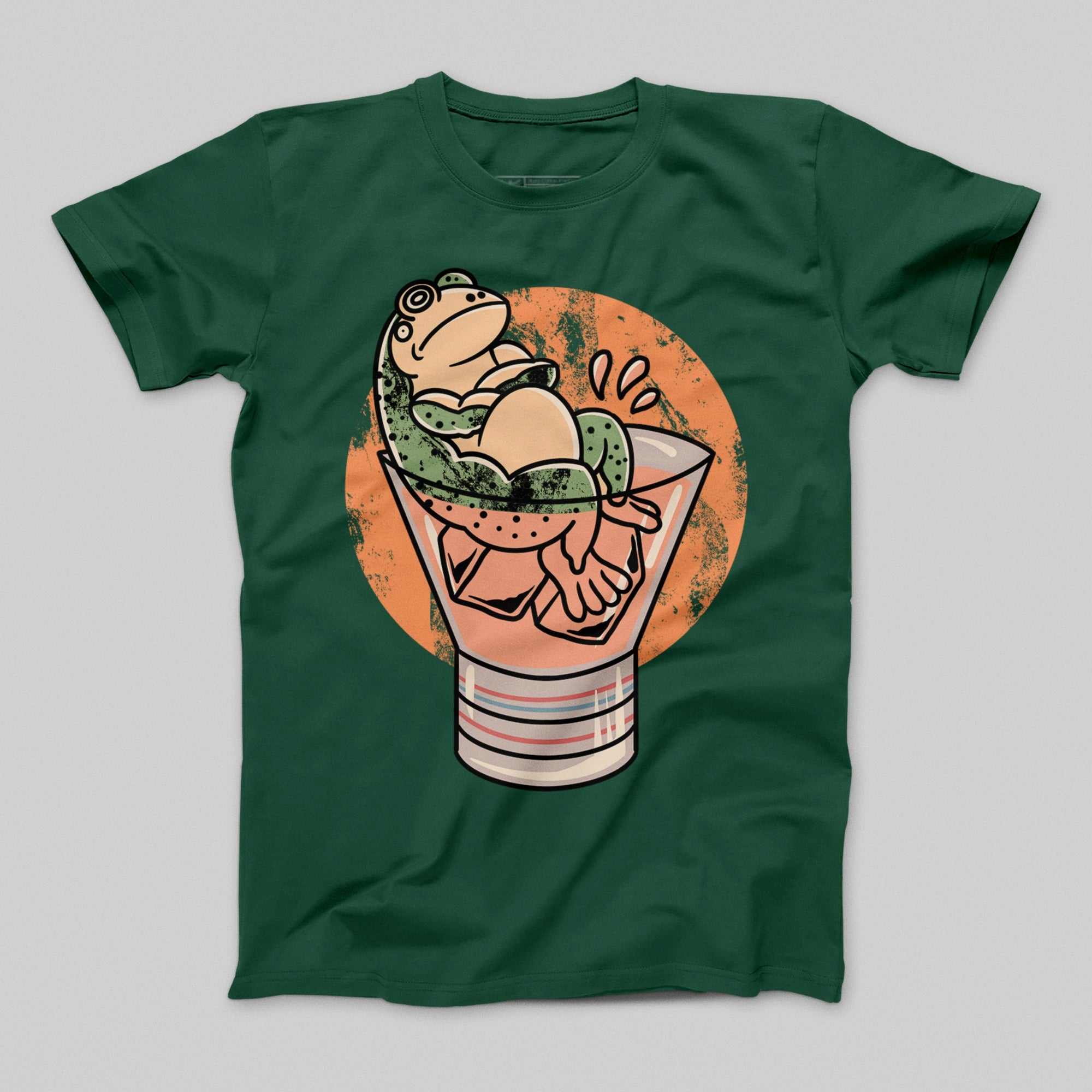 Frog Relaxing in Glass Cartoon Tee Shirt