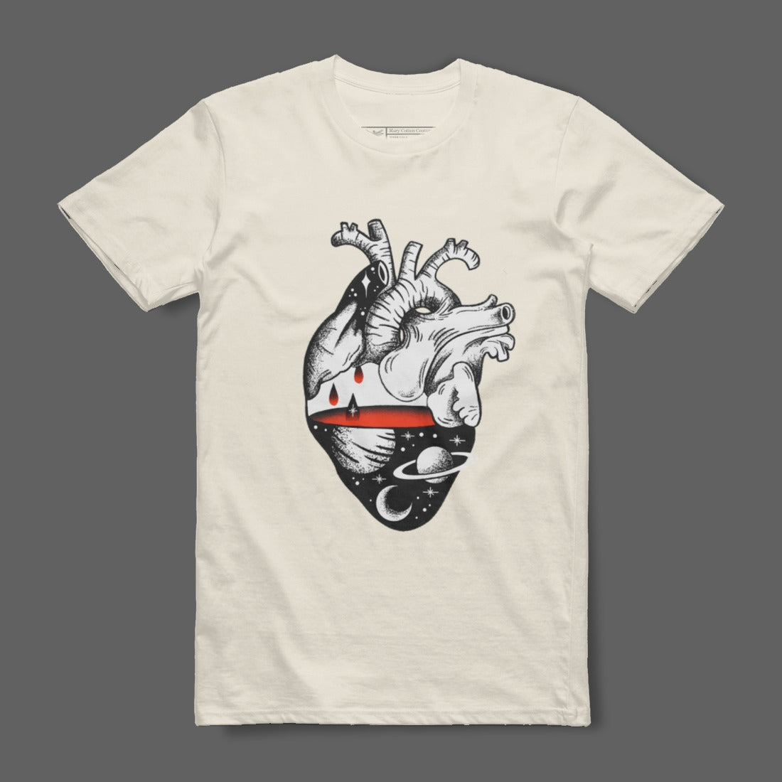 Artistic Heart and Space Graphic T-Shirt