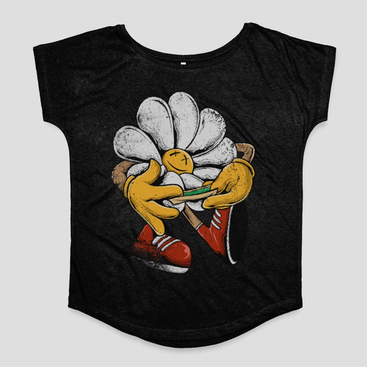 Cartoon Daisy Smoking T-Shirt Unique Graphic Design
