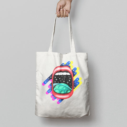Universe in Mouth Creative Tote Bag Trendy Item