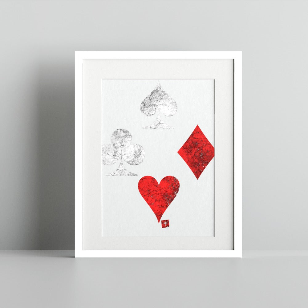 Vintage Playing Card Symbols Wall Art Decor