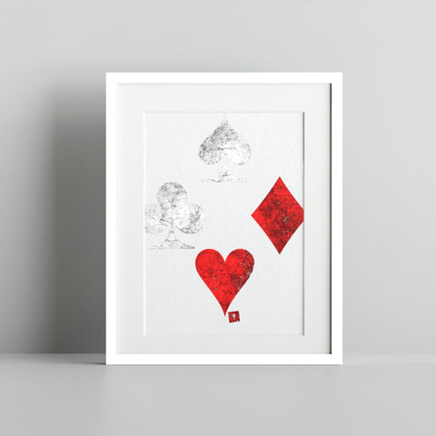 Vintage Playing Card Symbols Wall Art Decor