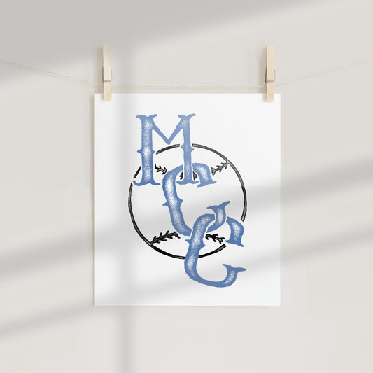 Monogram Poster with Custom Initials Wall Art Print