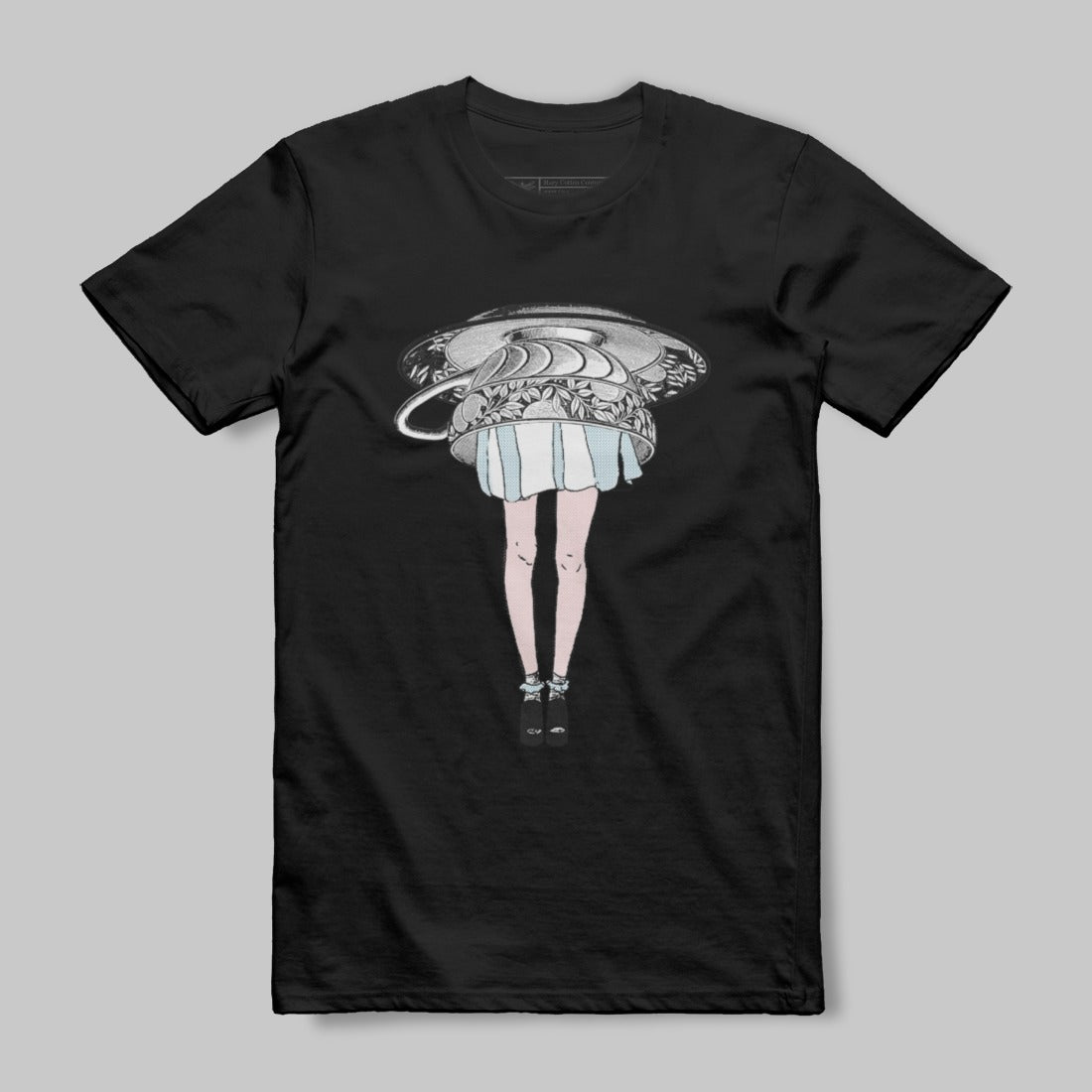Artistic Black T-Shirt with Unique Futuristic Design