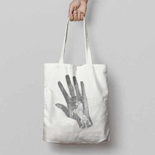 Unique Hand and Horse Print Design Tote Bag