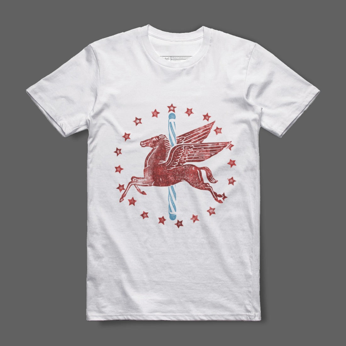 Winged Horse with Stars Graphic Design T-Shirt