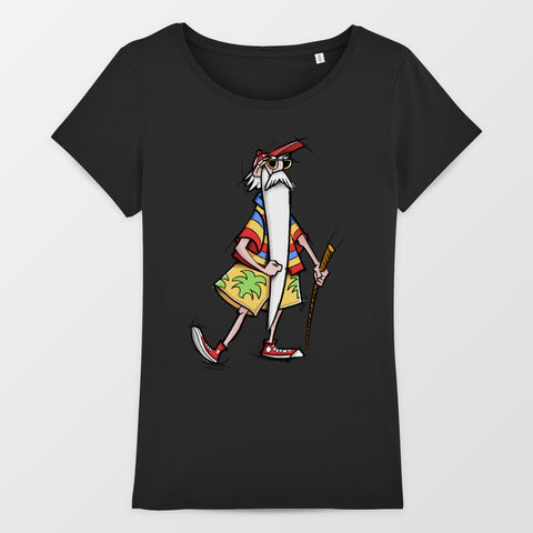 Colorful Cartoon Character on Black T-Shirt product type