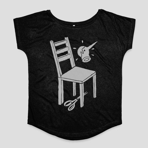 Doodle Sketch Art of Chair and Scissors T-Shirt