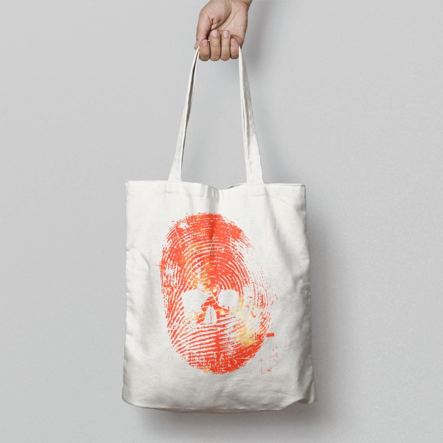 Unique Red Fingerprint Design Tote Bag