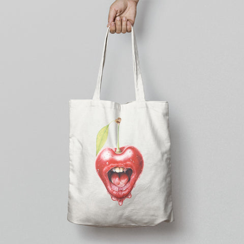 Unique Cherry Mouth Design Tote Bag Product