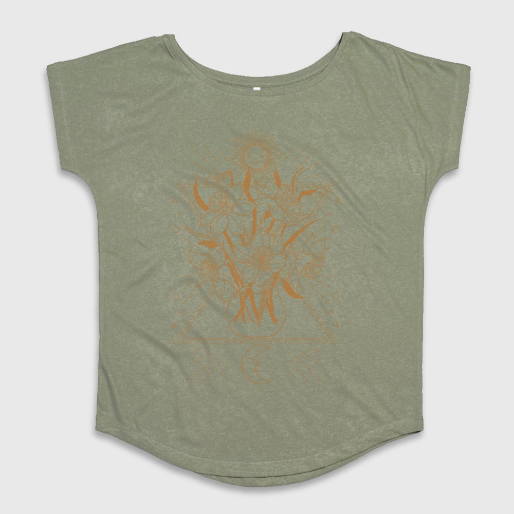Floral Design Short Sleeve Tee for Everyday Wear