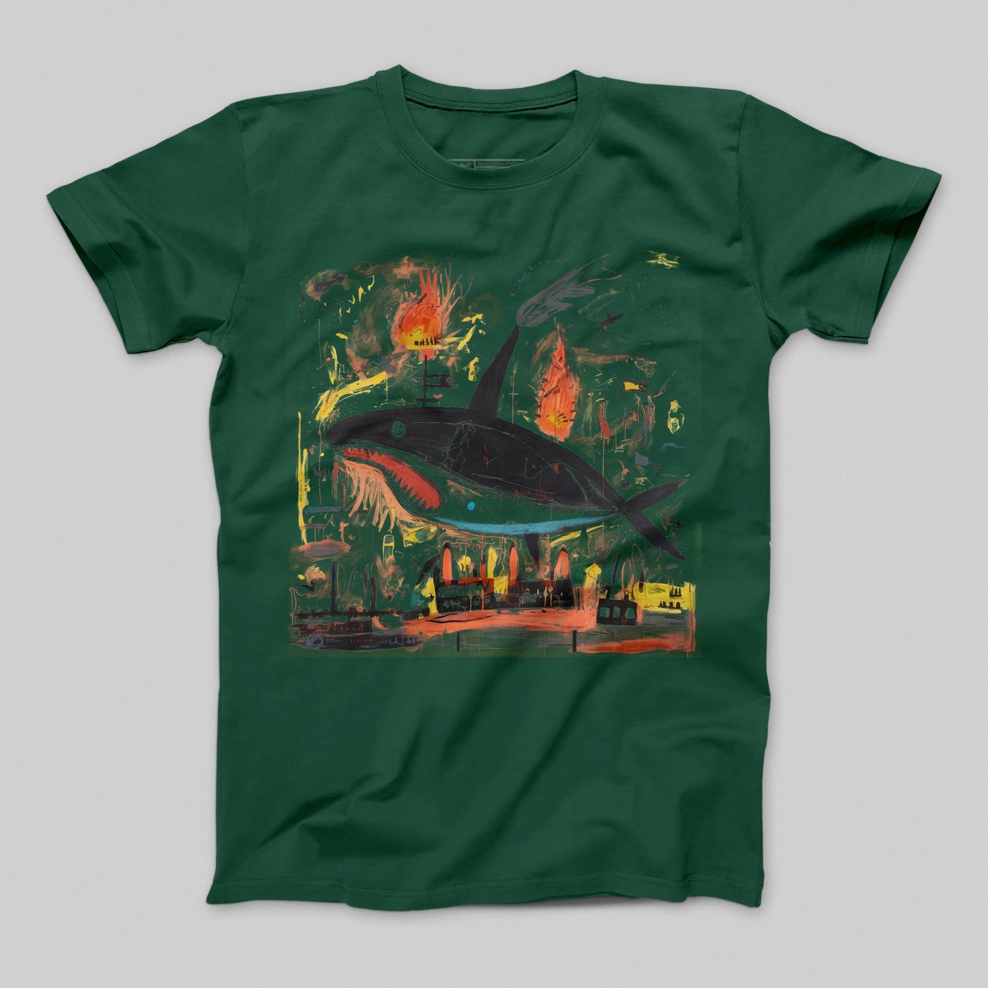 Colorful Artistic Whale Design Graphic T-shirt Product