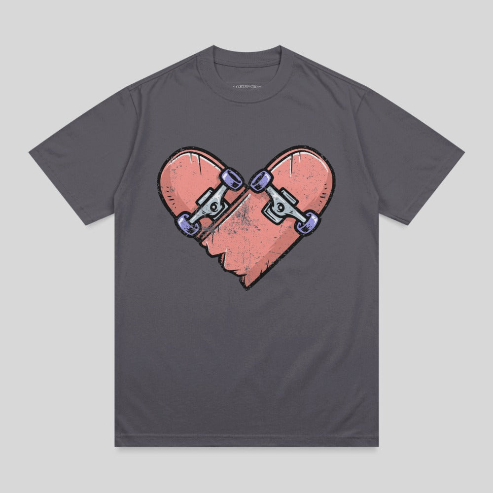 Broken Skateboard Heart Graphic Distressed Art product type