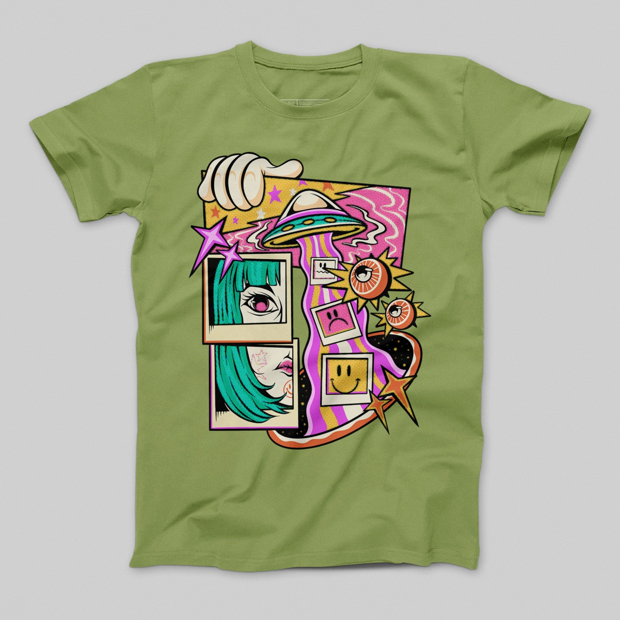 Alien Invasion Pop Art Graphic T-shirt