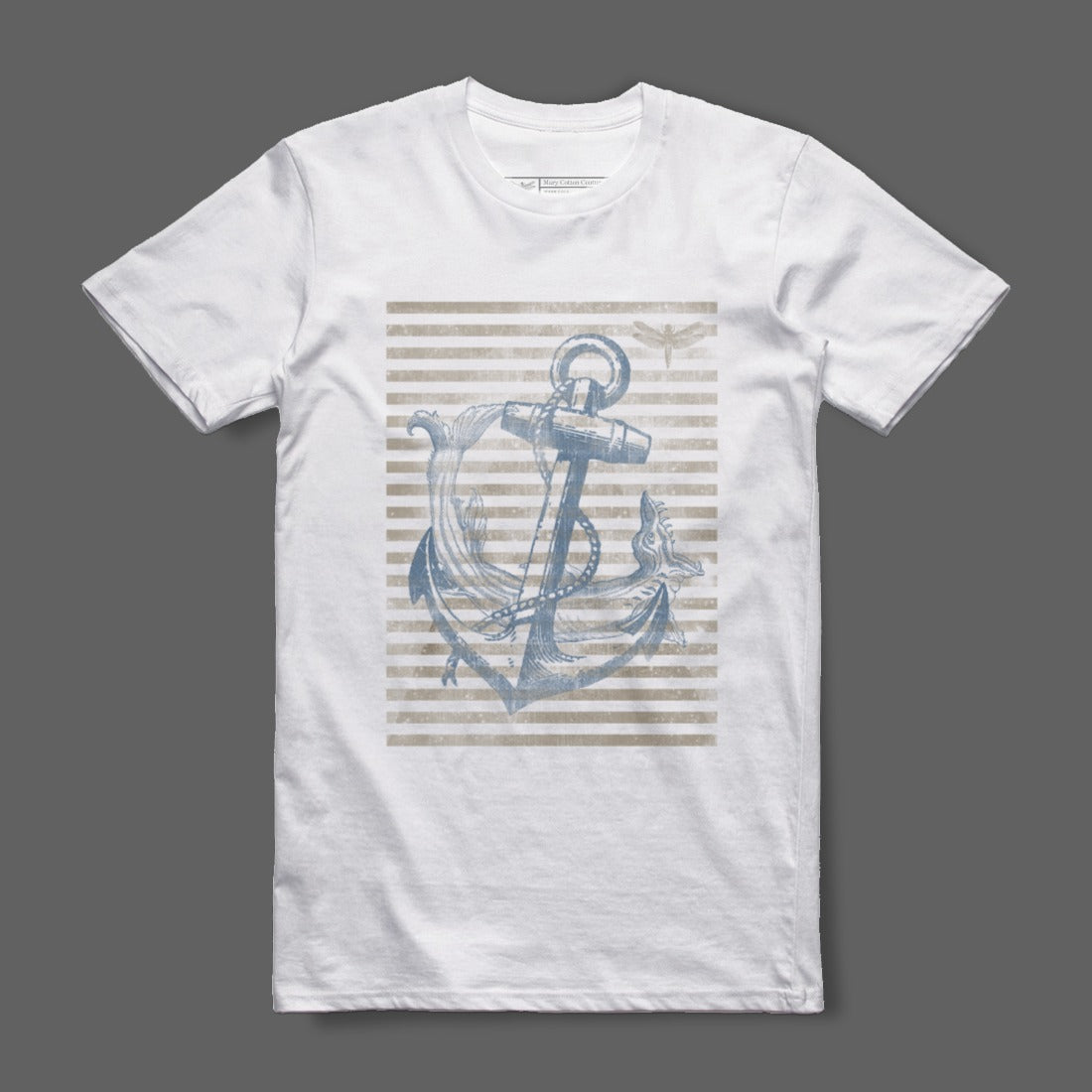 Nautical Anchor and Stripes Graphic T-Shirt