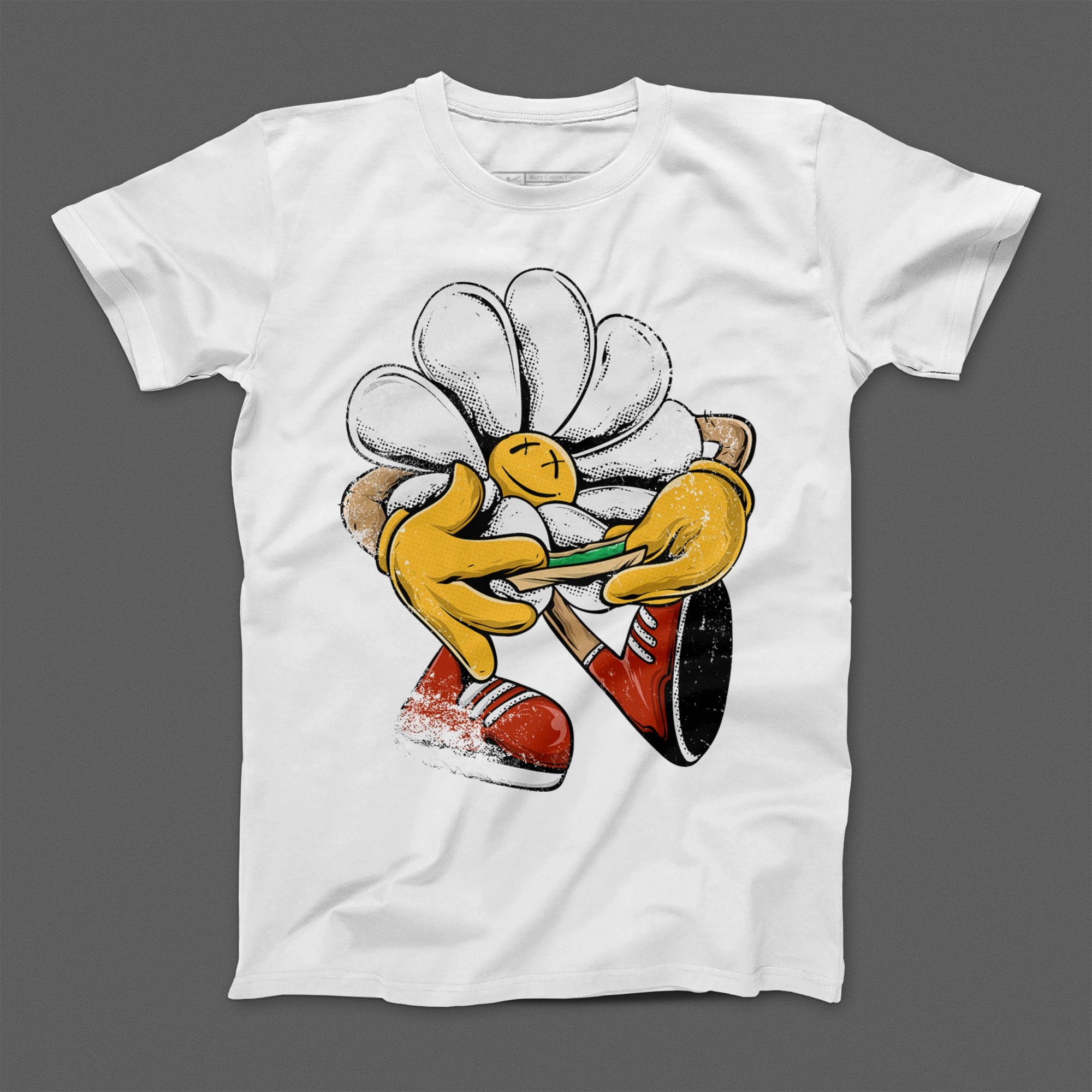Graphic Tee with Cartoon Daisy Character Design