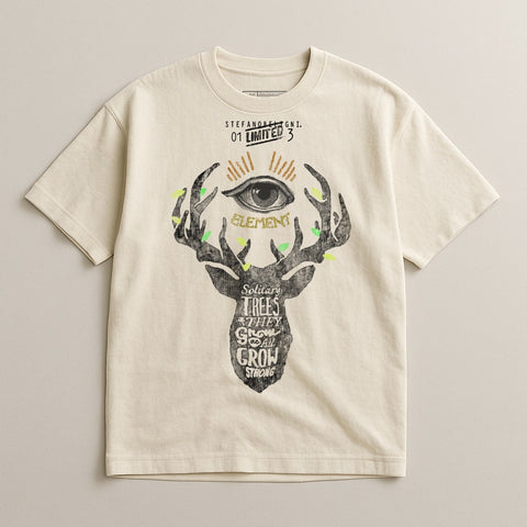 Limited Edition Nature Inspired Deer Graphic T-Shirt