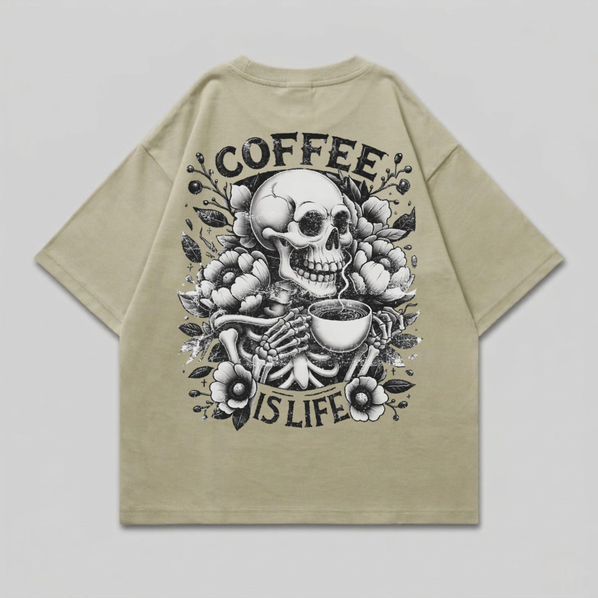 Coffee Is Life Skeleton Floral Skull Drink product type