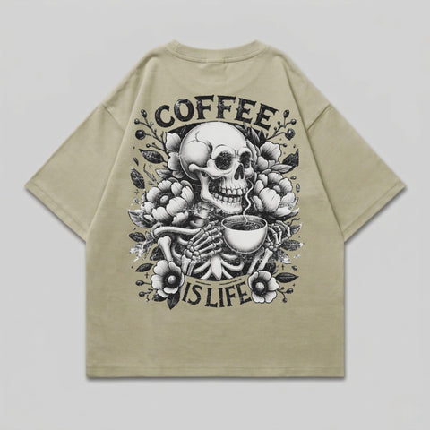 Coffee Is Life Skeleton Floral Skull Drink product type
