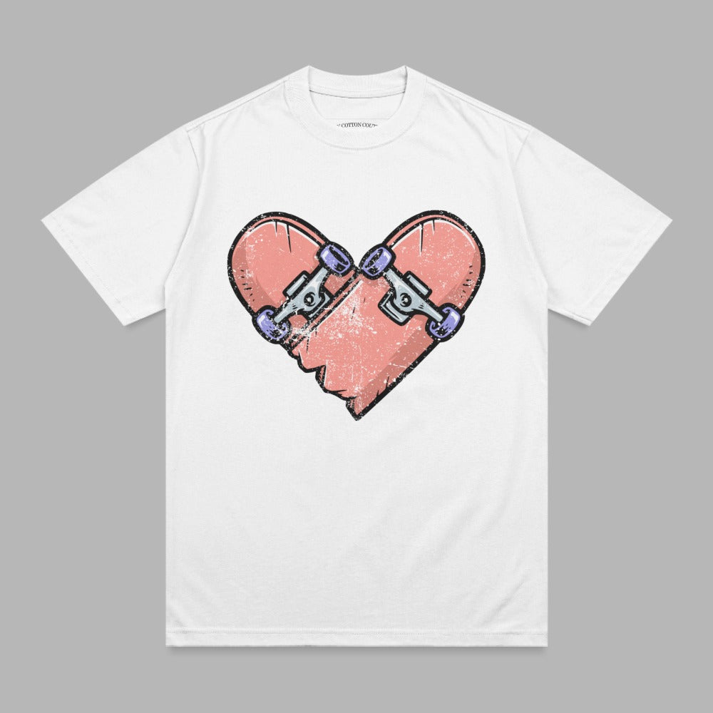 Pink Distressed Skateboard Heart Design product type