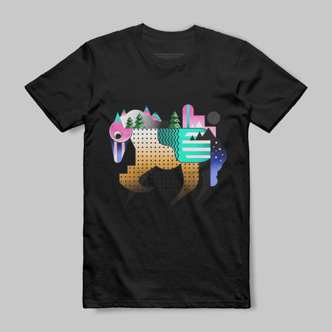 Abstract Nature Inspired Black T-Shirt product