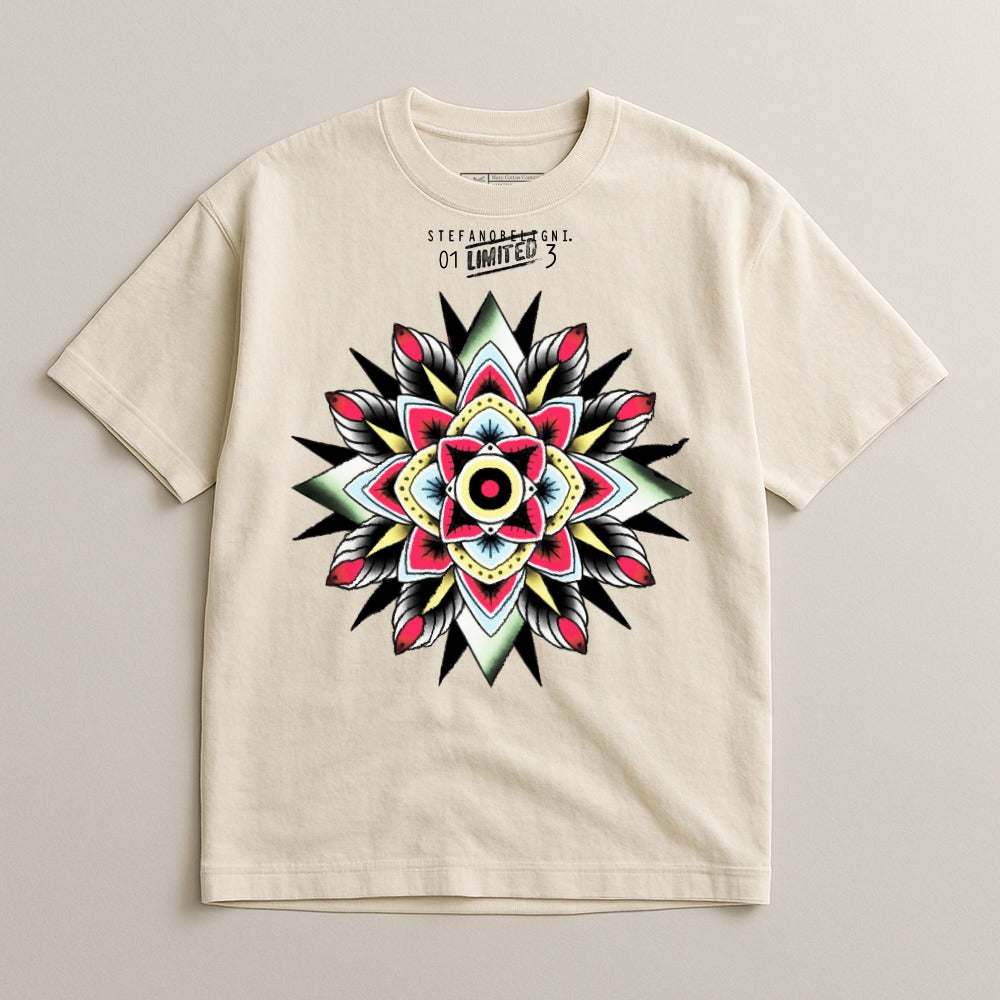 Limited Edition Floral Mandala Design Graphic T-Shirt
