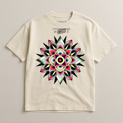 Limited Edition Floral Mandala Design Graphic T-Shirt
