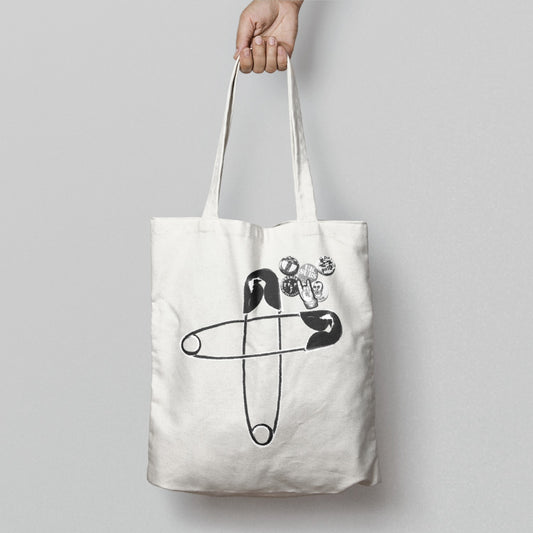 Modern Abstract Black and White Design Tote Bag
