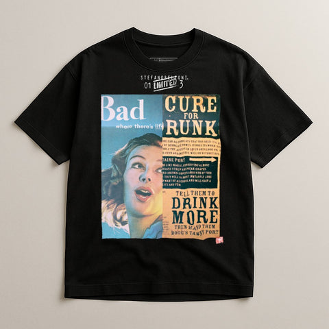 Bad Cure For Runk Print Black Shirt Product