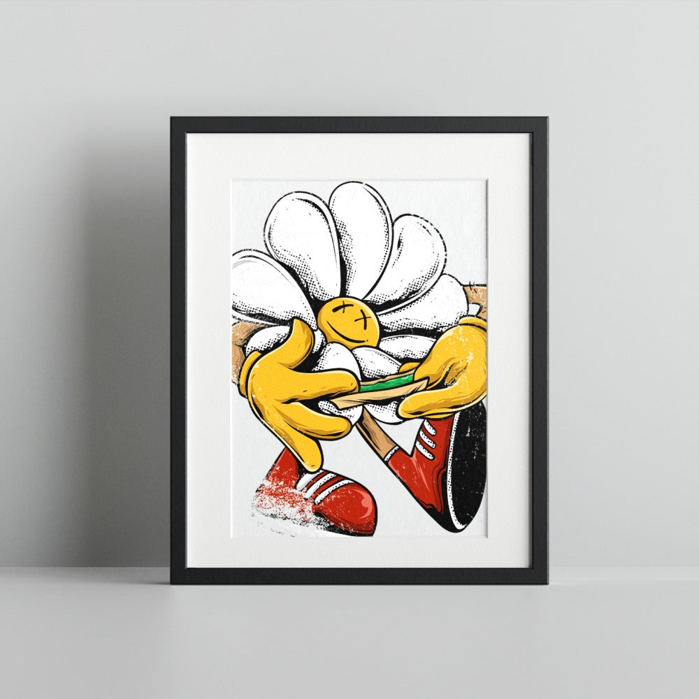 Artistic Yellow-Handed Flower Character art print