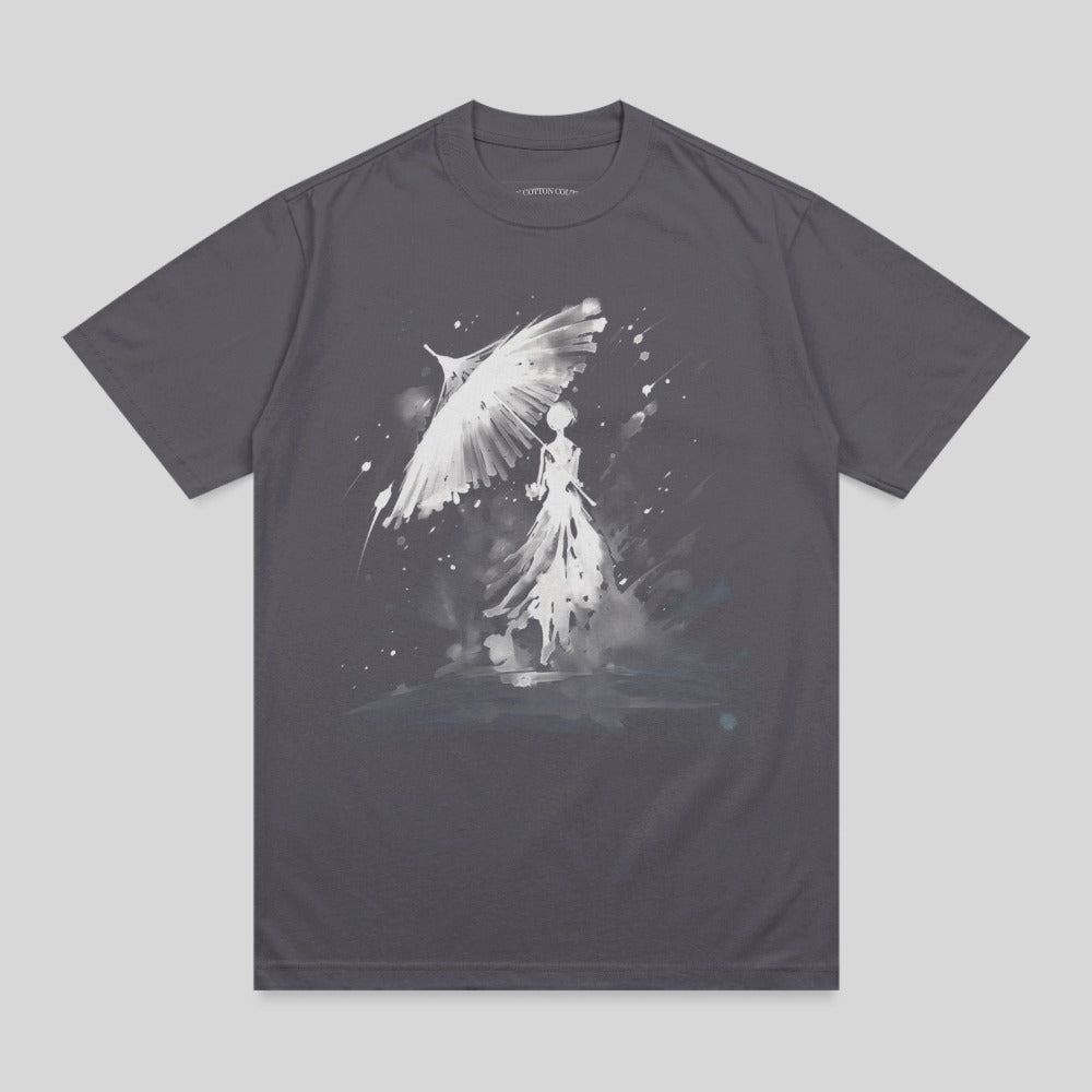 Abstract White Figure Umbrella Splatter Art Dark Gray product type