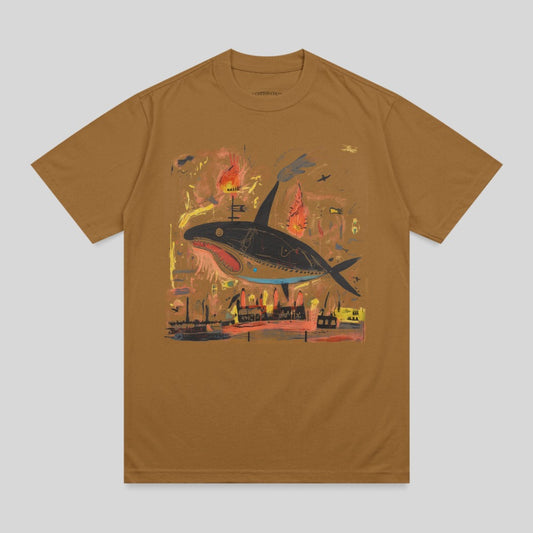 Abstract Whale Beast Cityscape Fiery Graphic product type