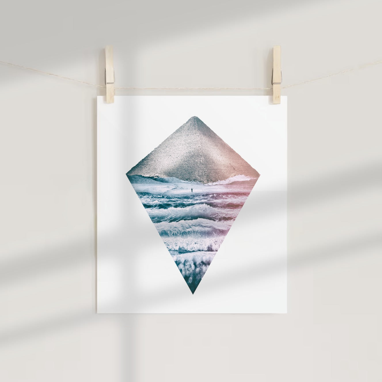 Abstract Geometric Diamond Design Wall Art Print