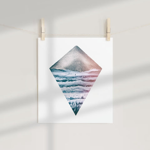 Abstract Geometric Diamond Design Wall Art Print