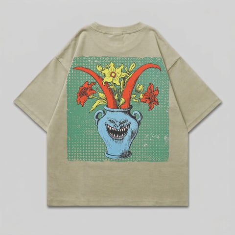 Monster Vase Floral Spooky Blooms Graphic T-Shirt product type