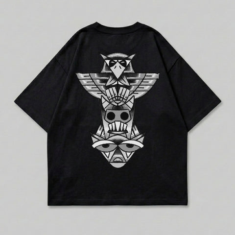 Mythic Animal Totem Back Graphic Black Shirt product type